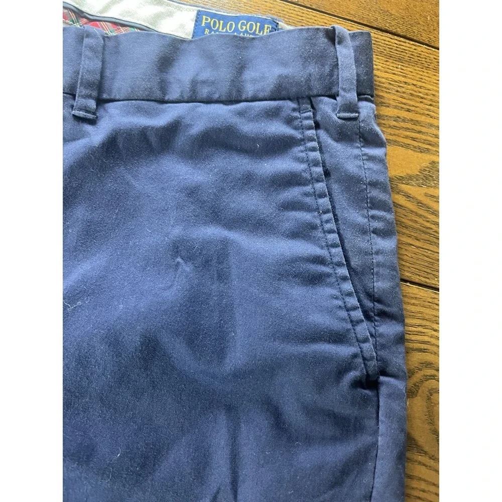 Polo Ralph Lauren Golf Shorts Mens 36 Blue Chino Front Zip Fly Preppy Classic